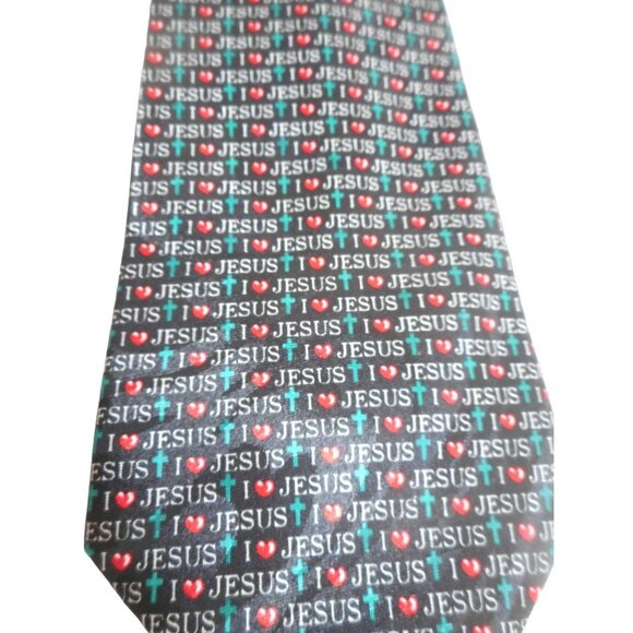 Vintage I Heart Jesus Tie necktie Steven Harris - Picture 2 of 4